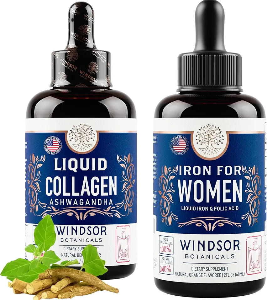 Liquid Collagen Ashwagandha and Iron Liquid B9859
