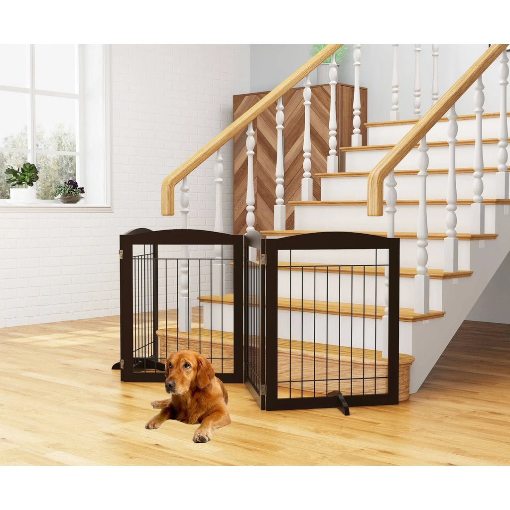 96-Inch Extra Wide Freestanding Foldable Wire Pet Gate T3140