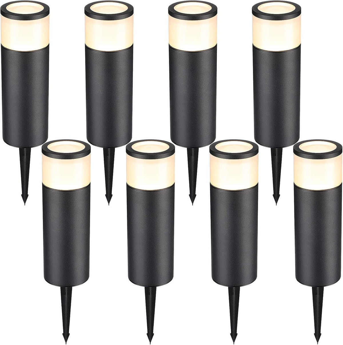 8-Pack Low Voltage LED Landscape Pathway Lights, Die-cast Aluminum, 3000K Warm White E86943