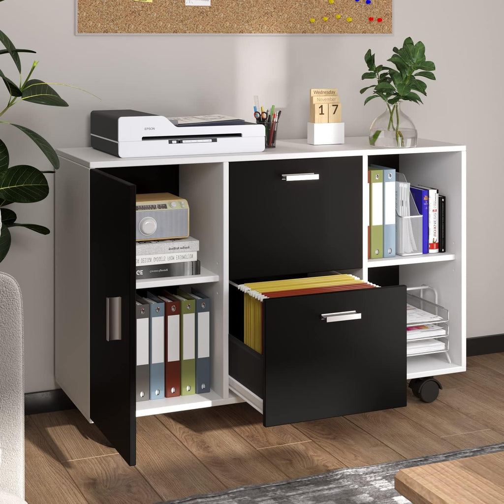 2 Drawer Mobile Lateral File Cabinet with Adjustable Shelf S408392