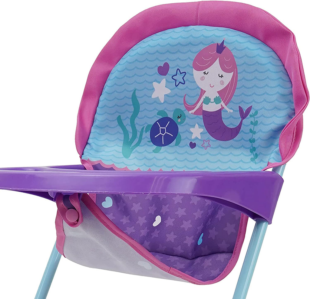 Mermaid Doll Highchair with Front Tray & Safety Harness Z707948