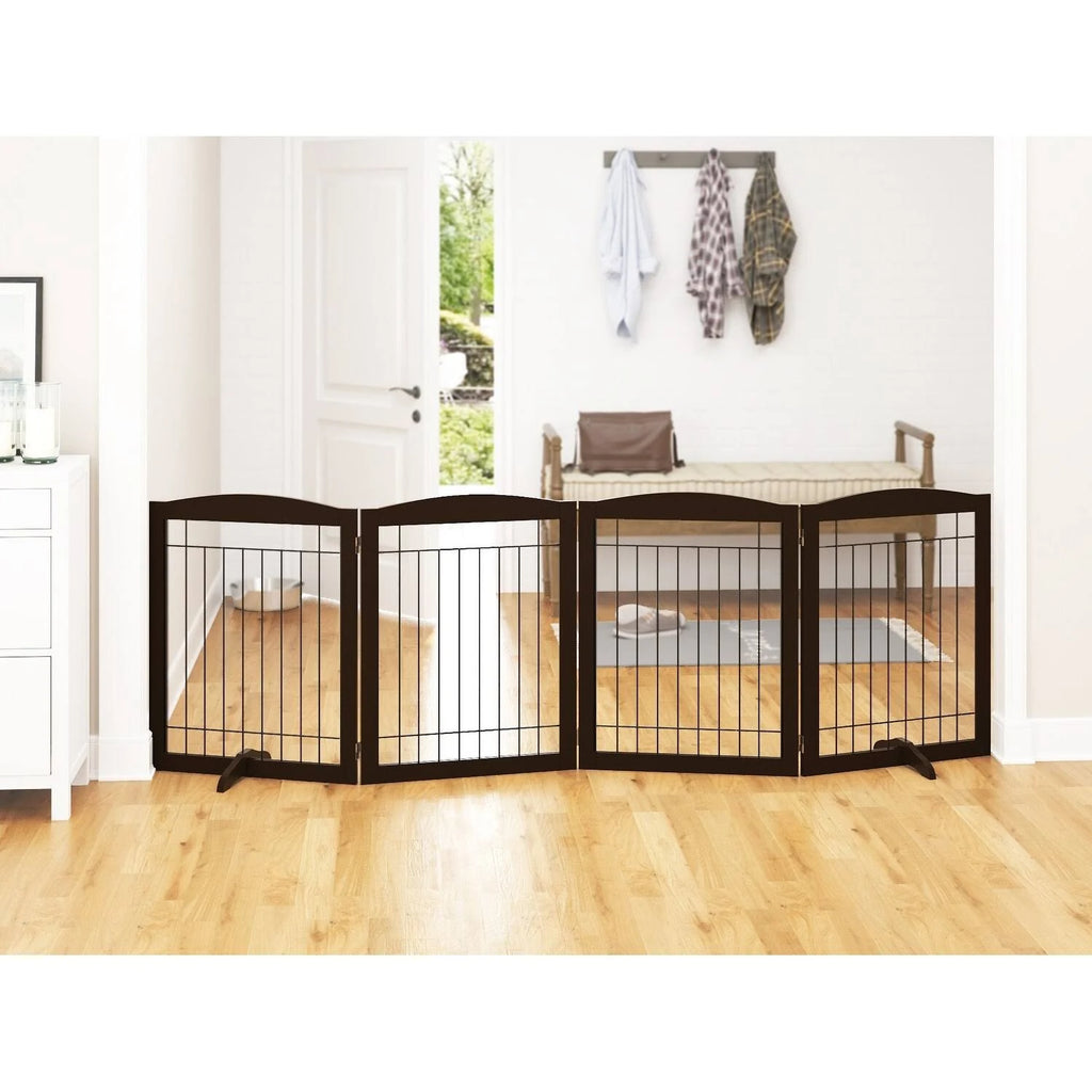 96-Inch Extra Wide Freestanding Foldable Wire Pet Gate T3140