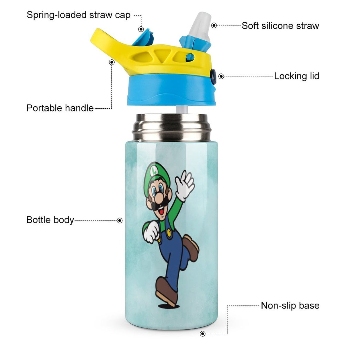 Insulated Stainless Steel Water Bottle with Straw Leak-Proof B302