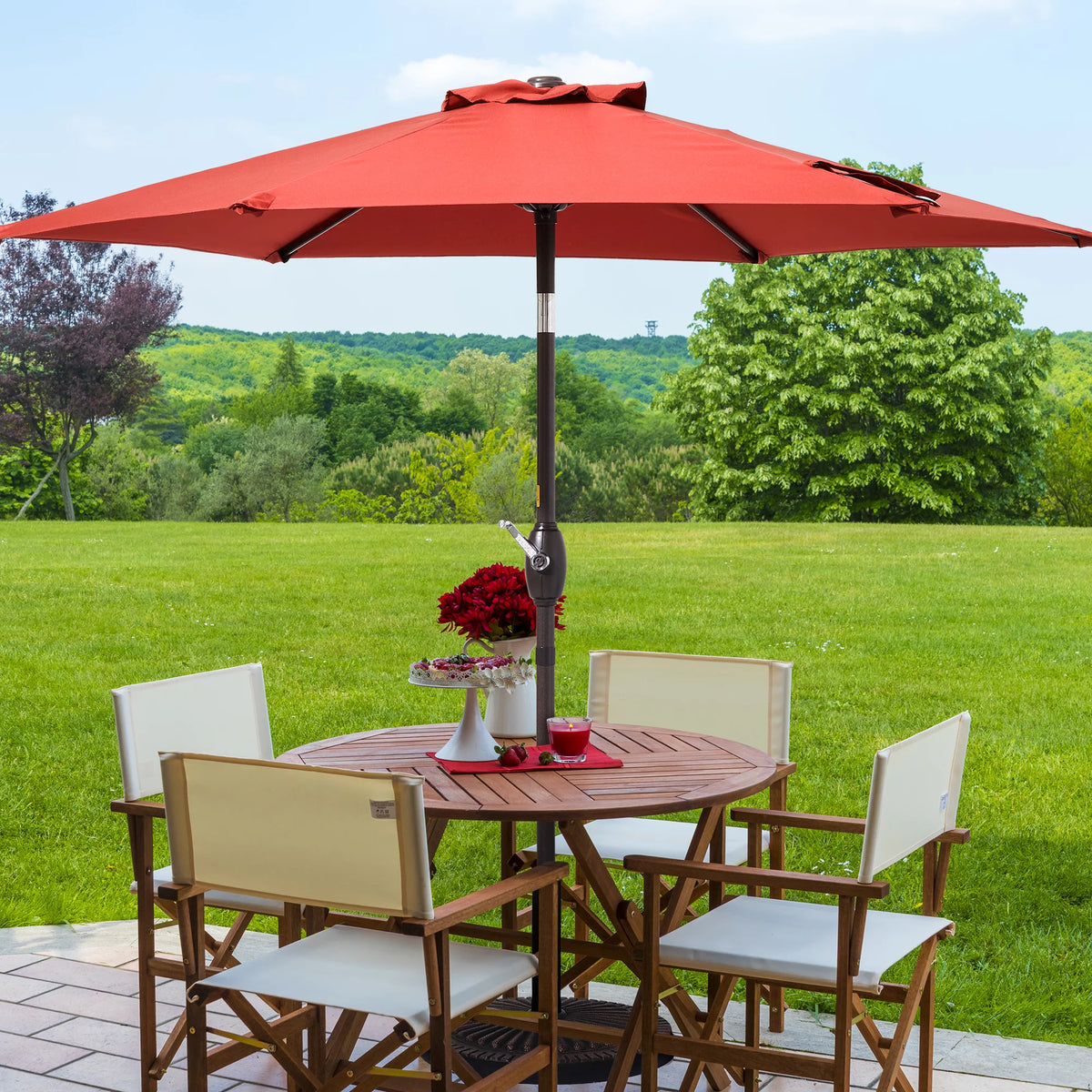 7.5 FT Outdoor Patio Market Umbrella with Tilt Button W836369