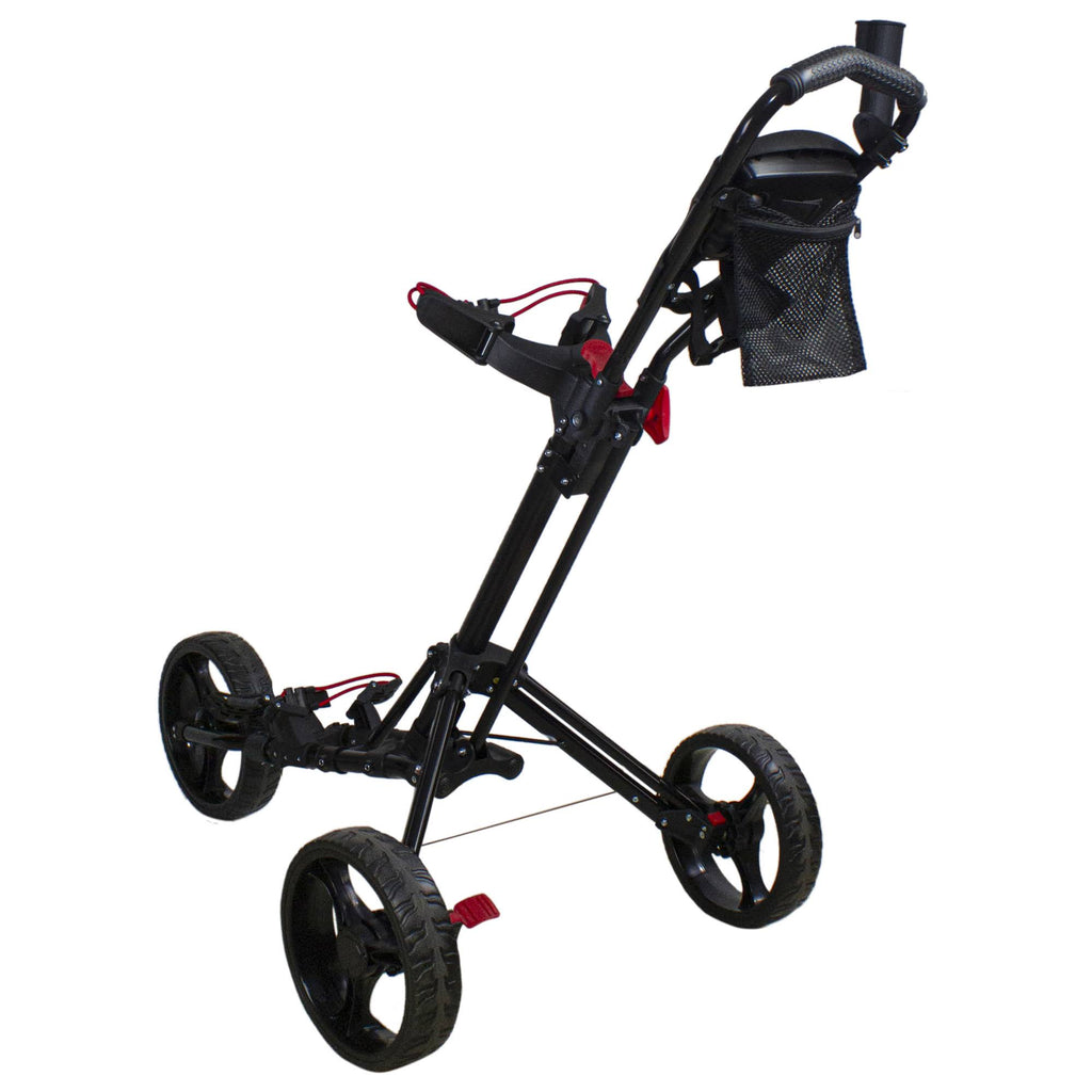 Black Easy Folding 3 Wheel Golf Bag Push Cart V394