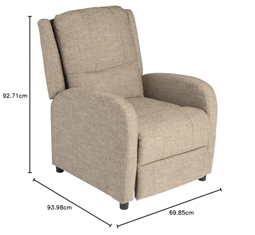 Pushback Recliner, 27.5" W x 37" D x 36.5" H, PolyHyde Upholstery B9359