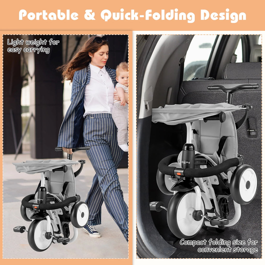 Folding Baby Tricycle Toddler Bike Stroller Gray N570