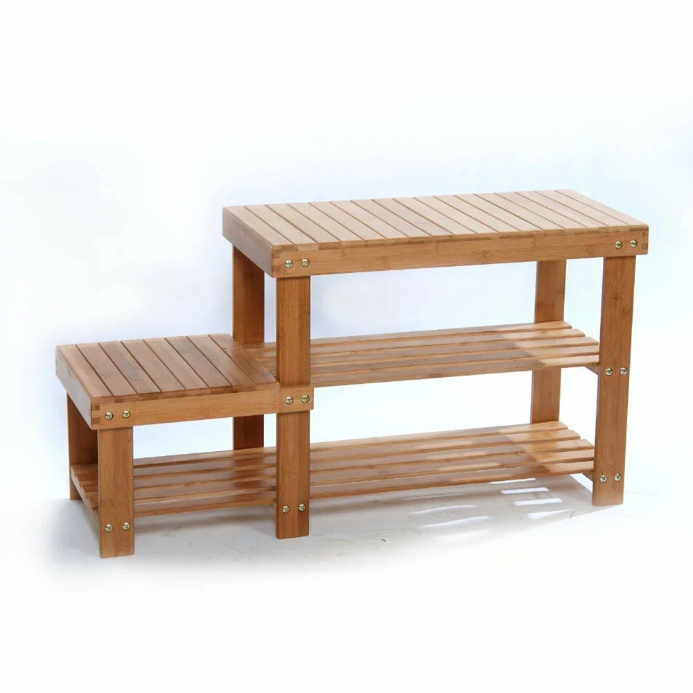 3 Tiers Bamboo Shoe Rack Bench U57566