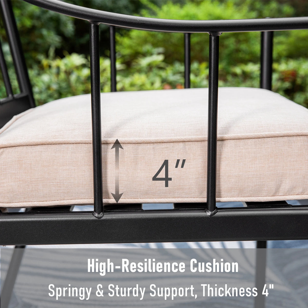 5-Piece Outdoor Dining Set with Cushioned Armchairs & Square Table O631