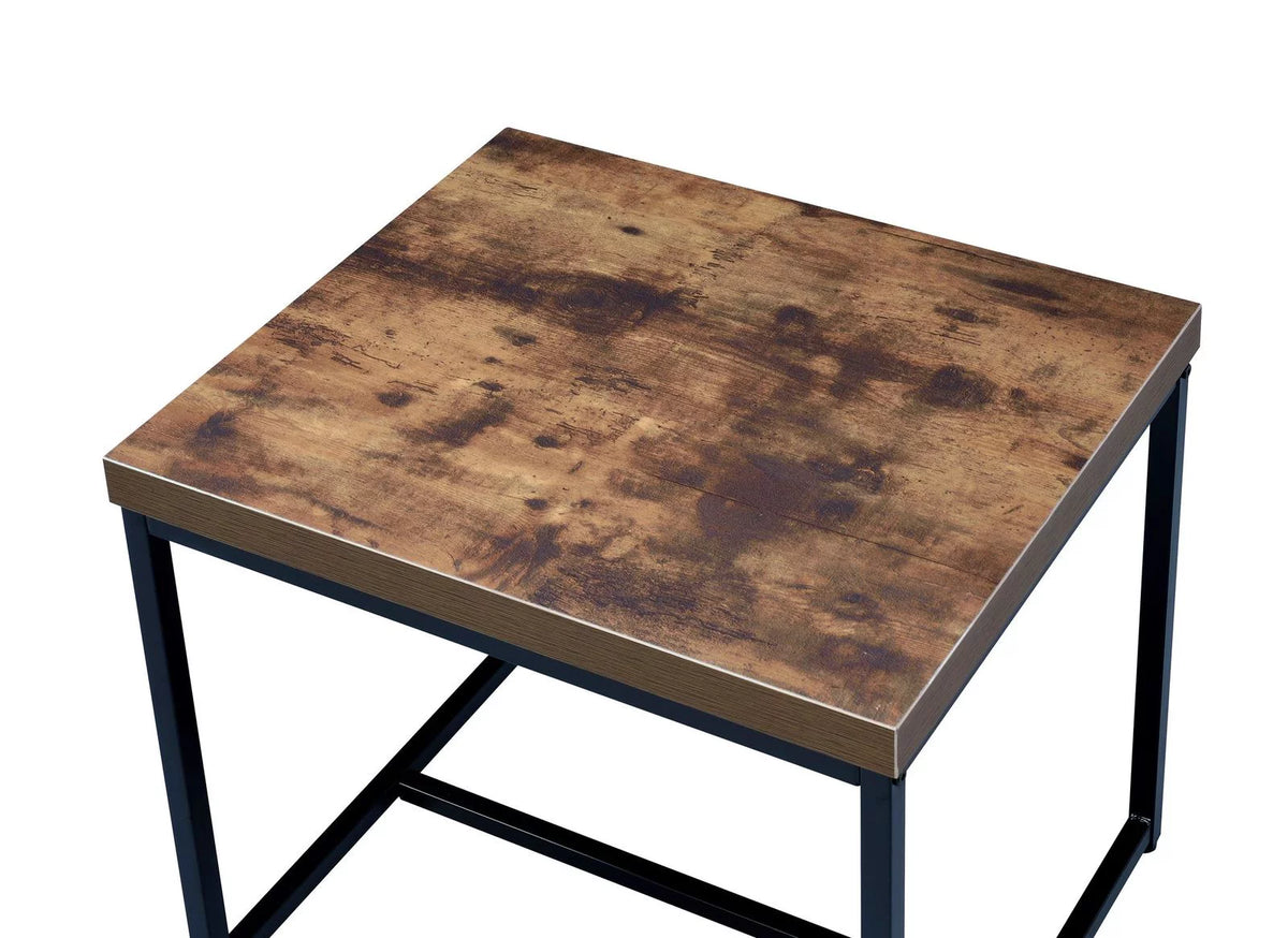 Weathered Oak Black End Table T51655