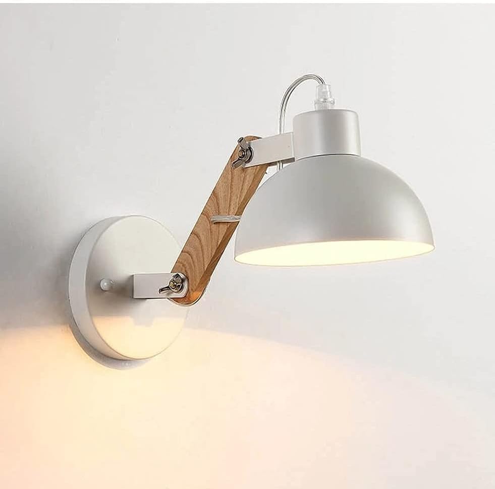 Solid Wood Metal Wall Lamp White C4871