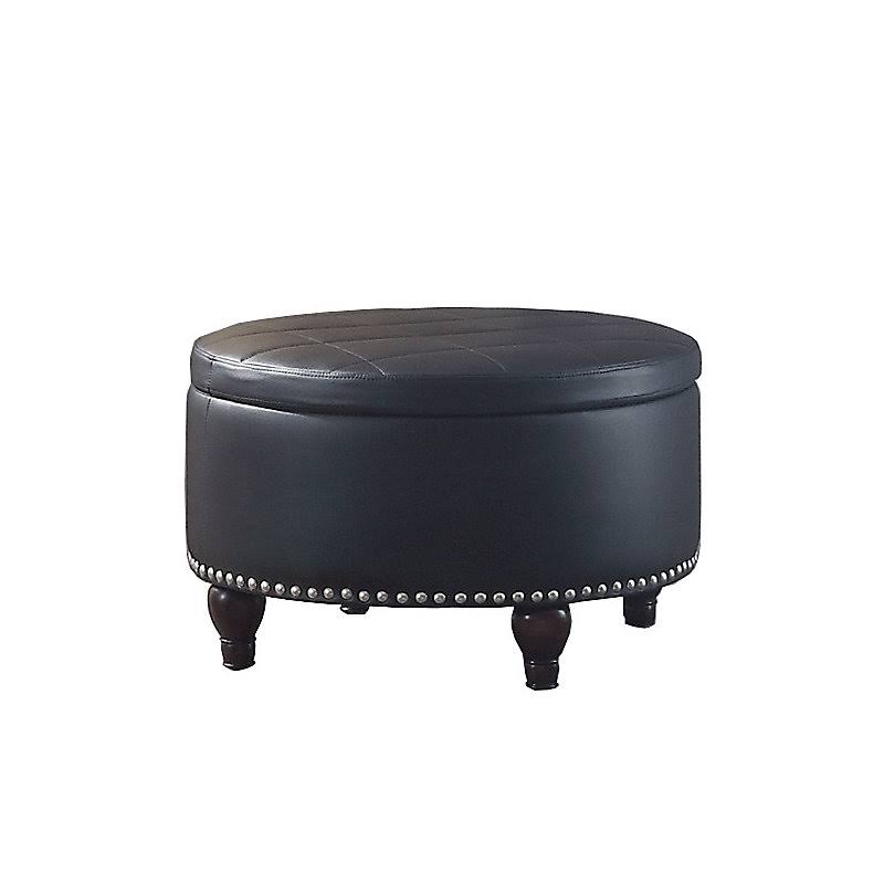 Black Storage Ottoman G7396