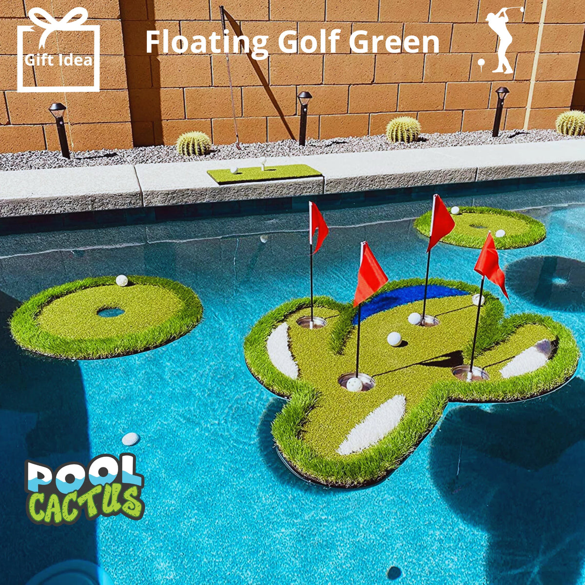 Floating Golf Green with 60 Multi Colored Floating Golf Balls E582991