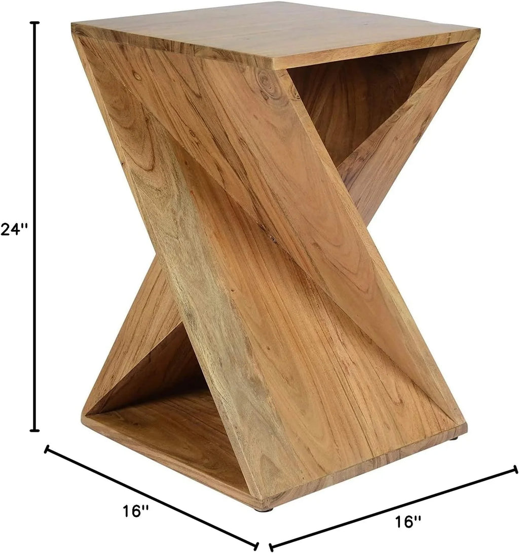 Solid Wood 24" Tall Modern Table Pre-Assembled Q357