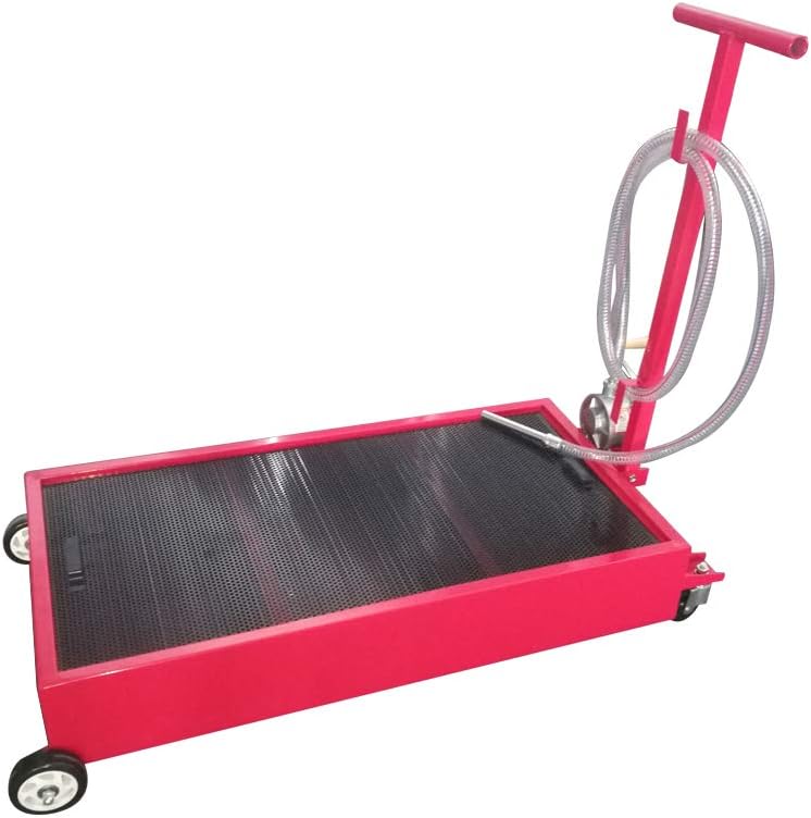 Red 20 Gallon Oil Drain Pan with Pump and 8' Hose N87485