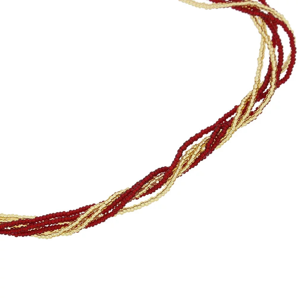 Murano Glass 6 Strand Seed Bead Necklace C996