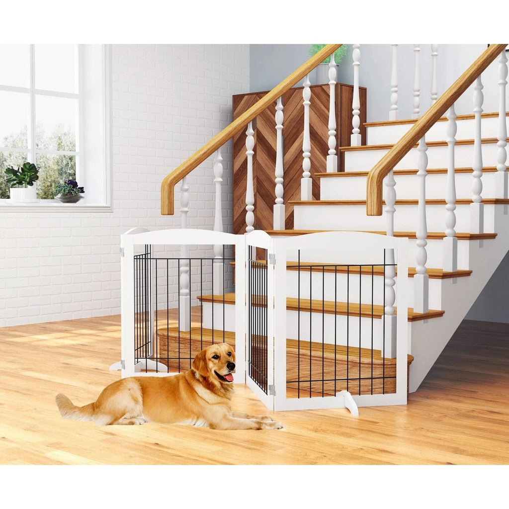 96-Inch Extra Wide Freestanding Foldable Wire Pet Gate T3140