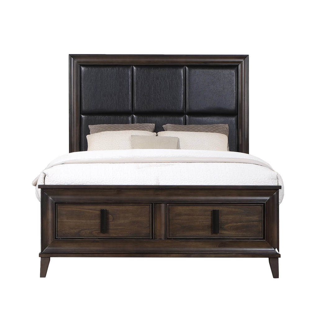Dark Brown 3-Piece Upholstered Storage Bedroom Set D50818