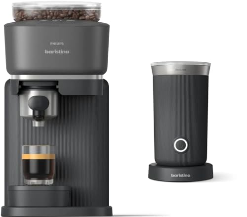Compact Espresso Machine with Automatic Grinder, 16 Bar Pump Pressure, Black E266