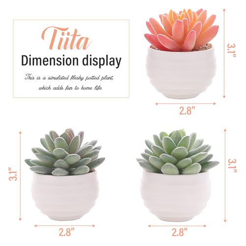 Artificial Faux Succulents in Pots Fake Plants Ceramic Arrangement Planter N4354