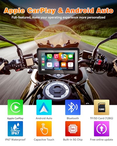 7 Inch Waterproof Touchscreen Motorcycle CarPlay Screen L15310