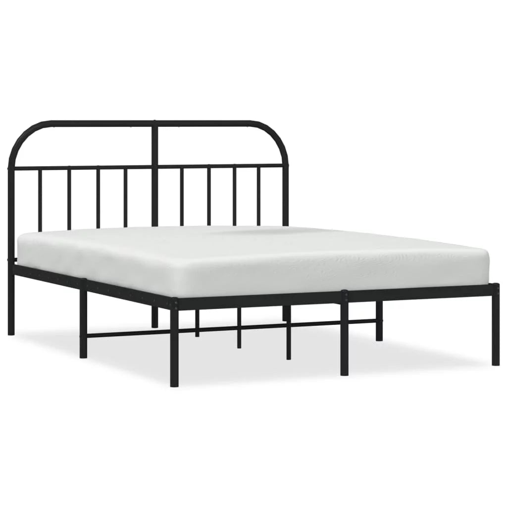 Black Metal Bed Frame with Headboard F3417