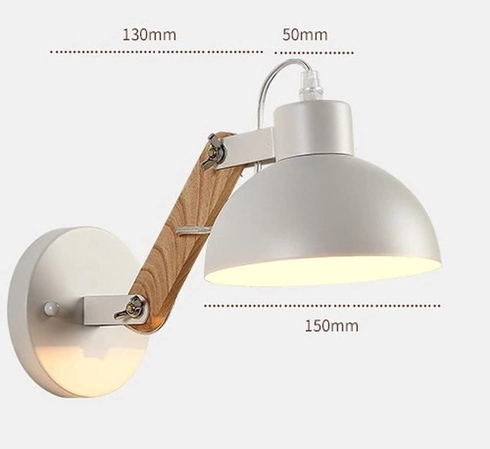 Solid Wood Metal Wall Lamp White C4871