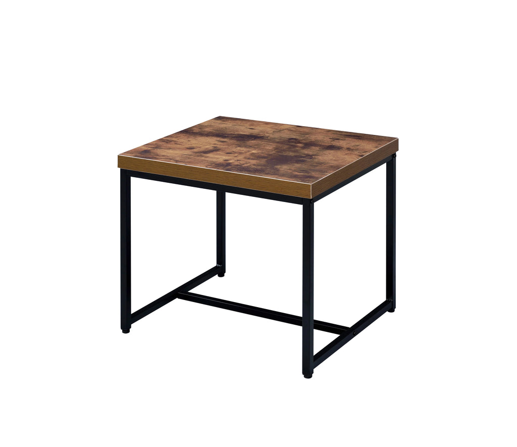Weathered Oak Black End Table T51655