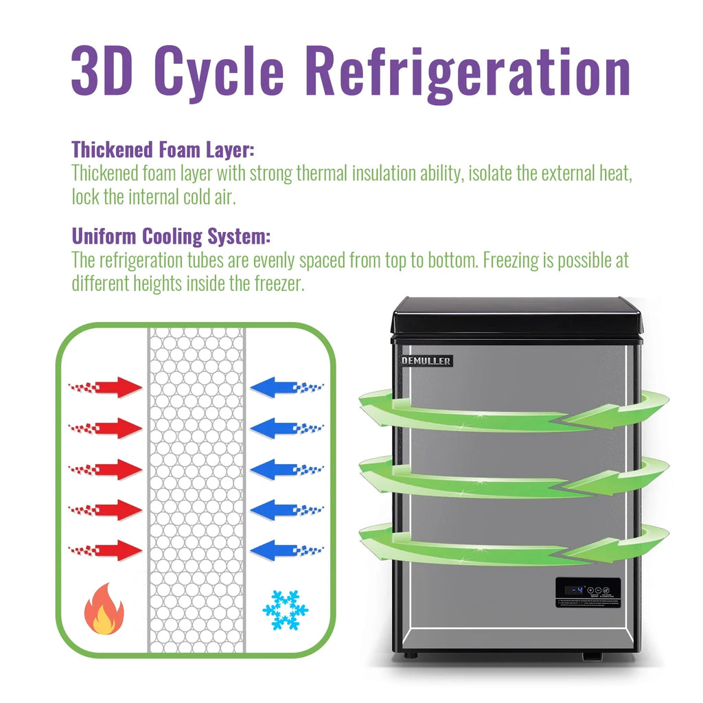 Chest Freezer with Electronic Display Screen 2 Removable Baskets O412720