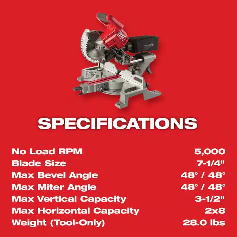 18V Cordless 7-1/4 in. Dual Bevel Sliding Compound Miter Saw Kit M788