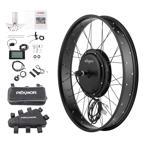 48V 1000W 26" Fat Front Wheel Electric Bike Conversion Kit with LCD Display R47425