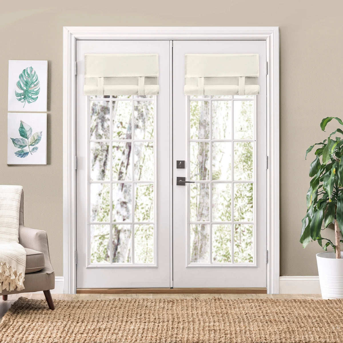 French Door Harmony Shade - 25"X70" Gray L857