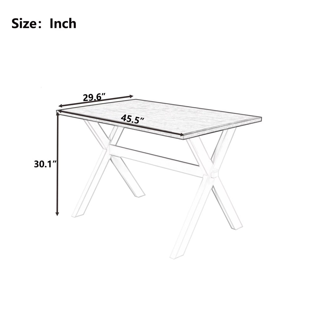 Farmhouse Rustic Wood Dining Table with X-shape Legs, Brown S427849