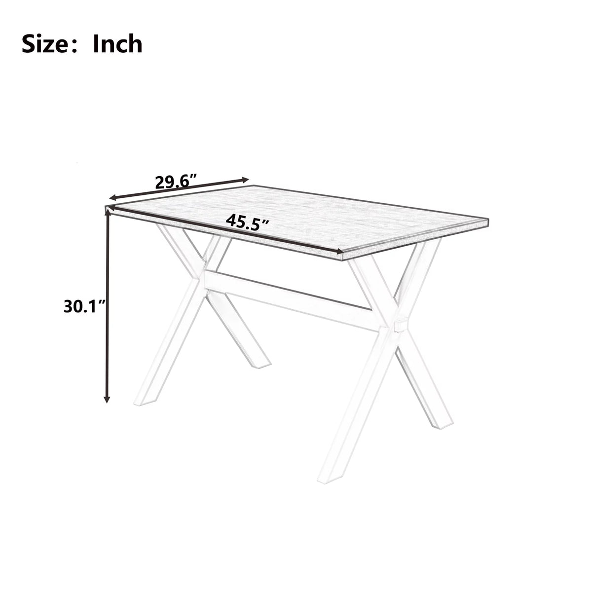 Farmhouse Rustic Wood Dining Table with X-shape Legs, Brown S427849