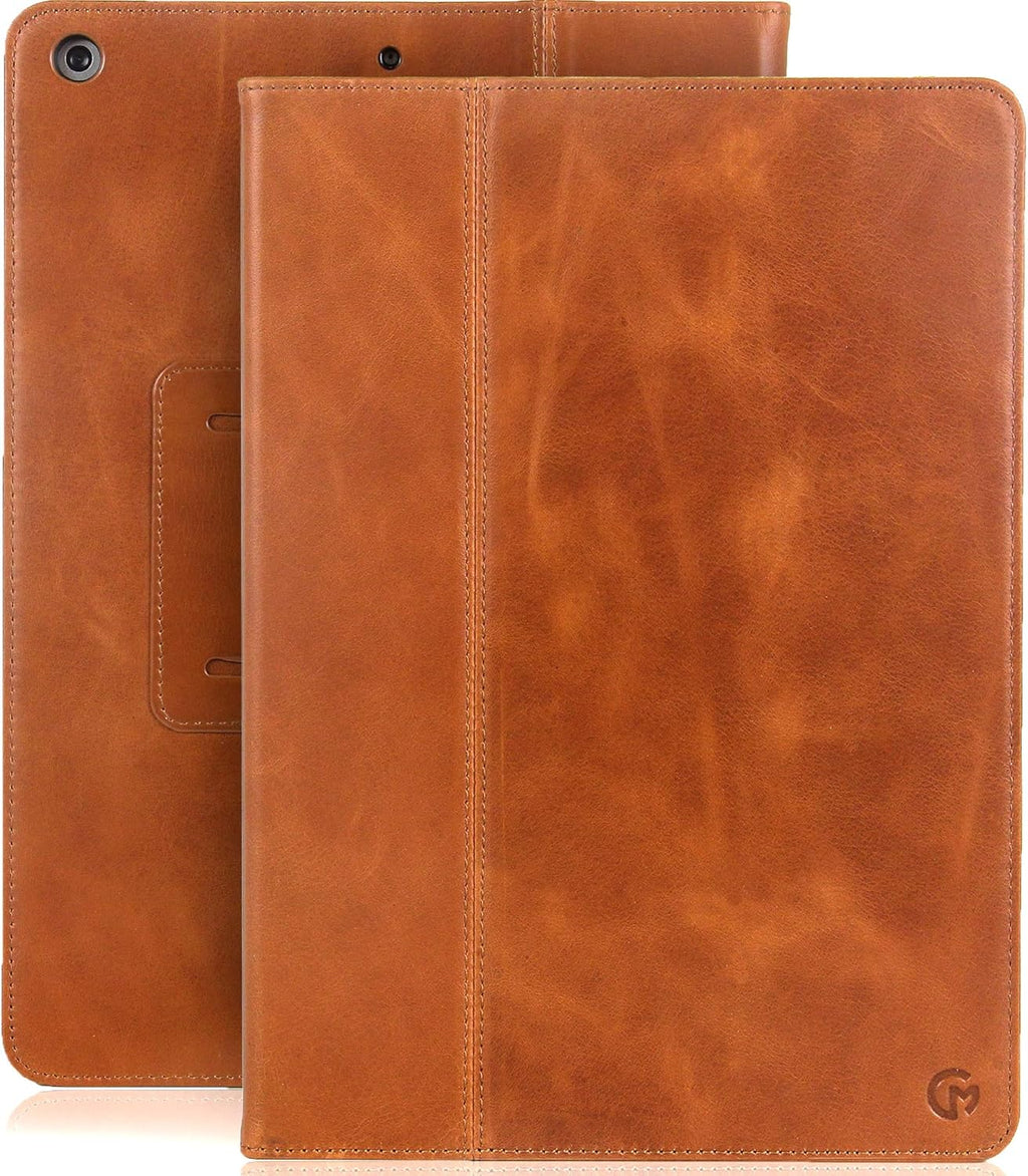 Tan Real Leather iPad Case with Dual Stand N239