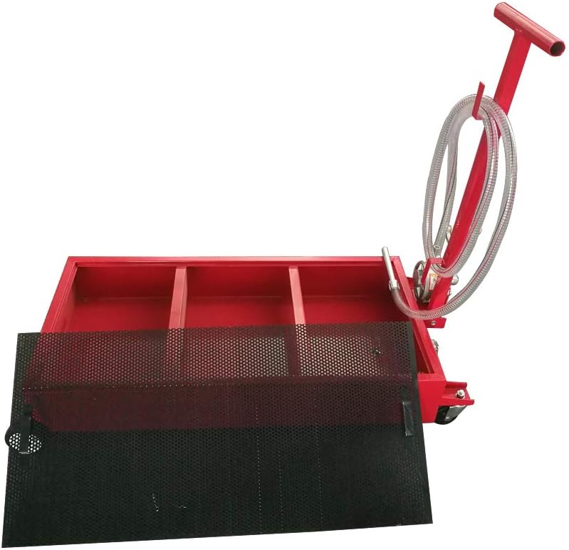 Red 20 Gallon Oil Drain Pan with Pump and 8' Hose N87485