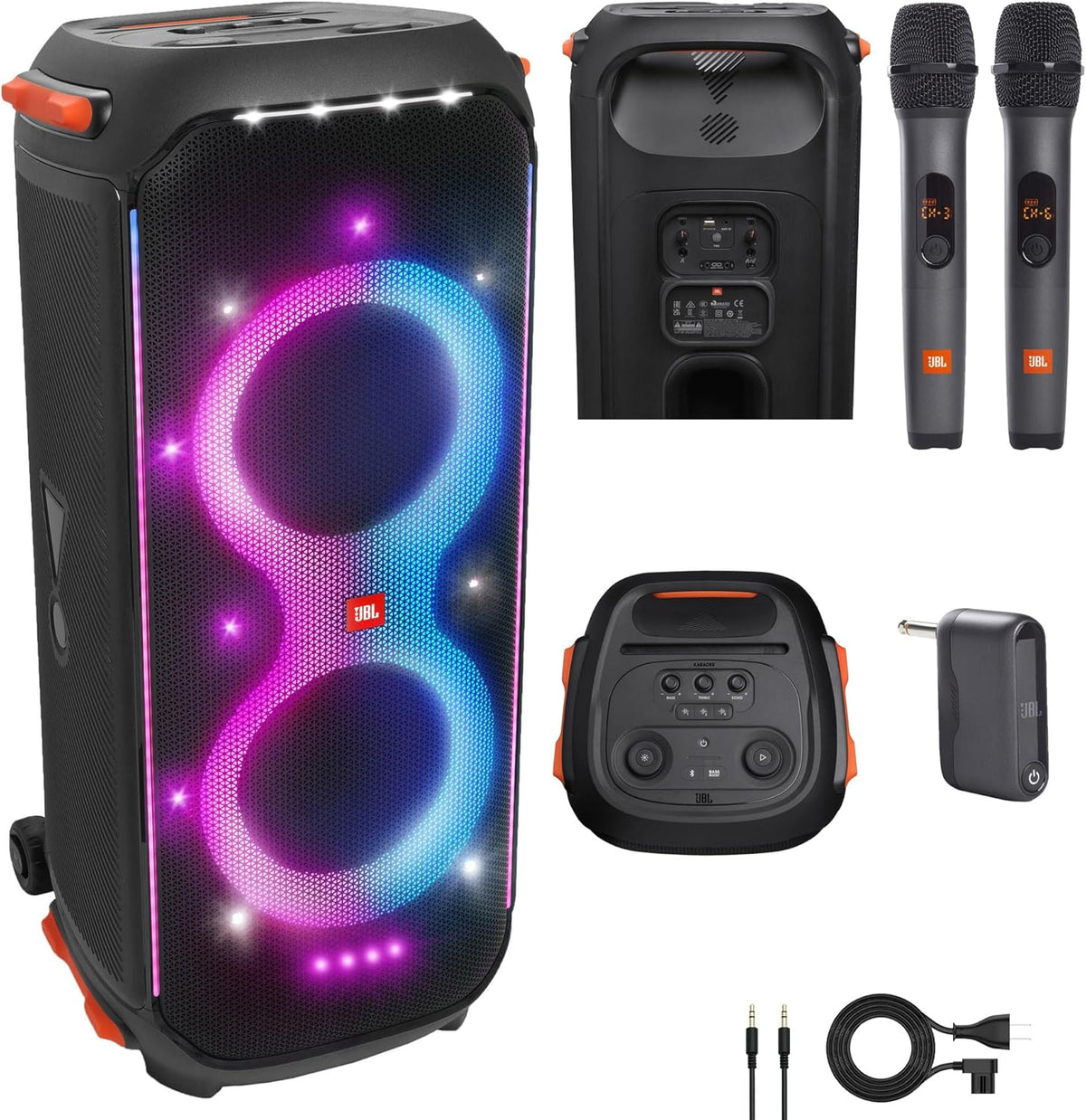 800W Wireless Bluetooth Splashproof Party Speaker with Lights H949603