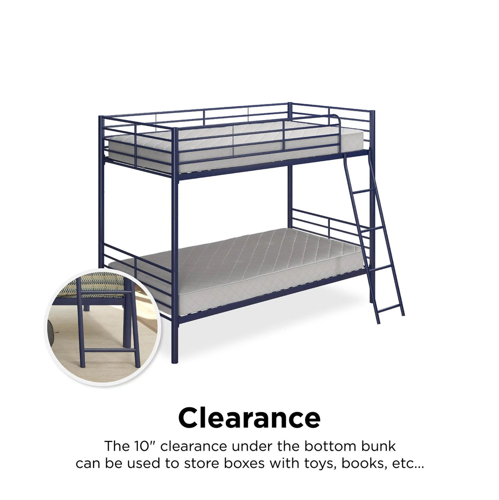 Blue Twin over Twin Metal Bunk Bed F641033