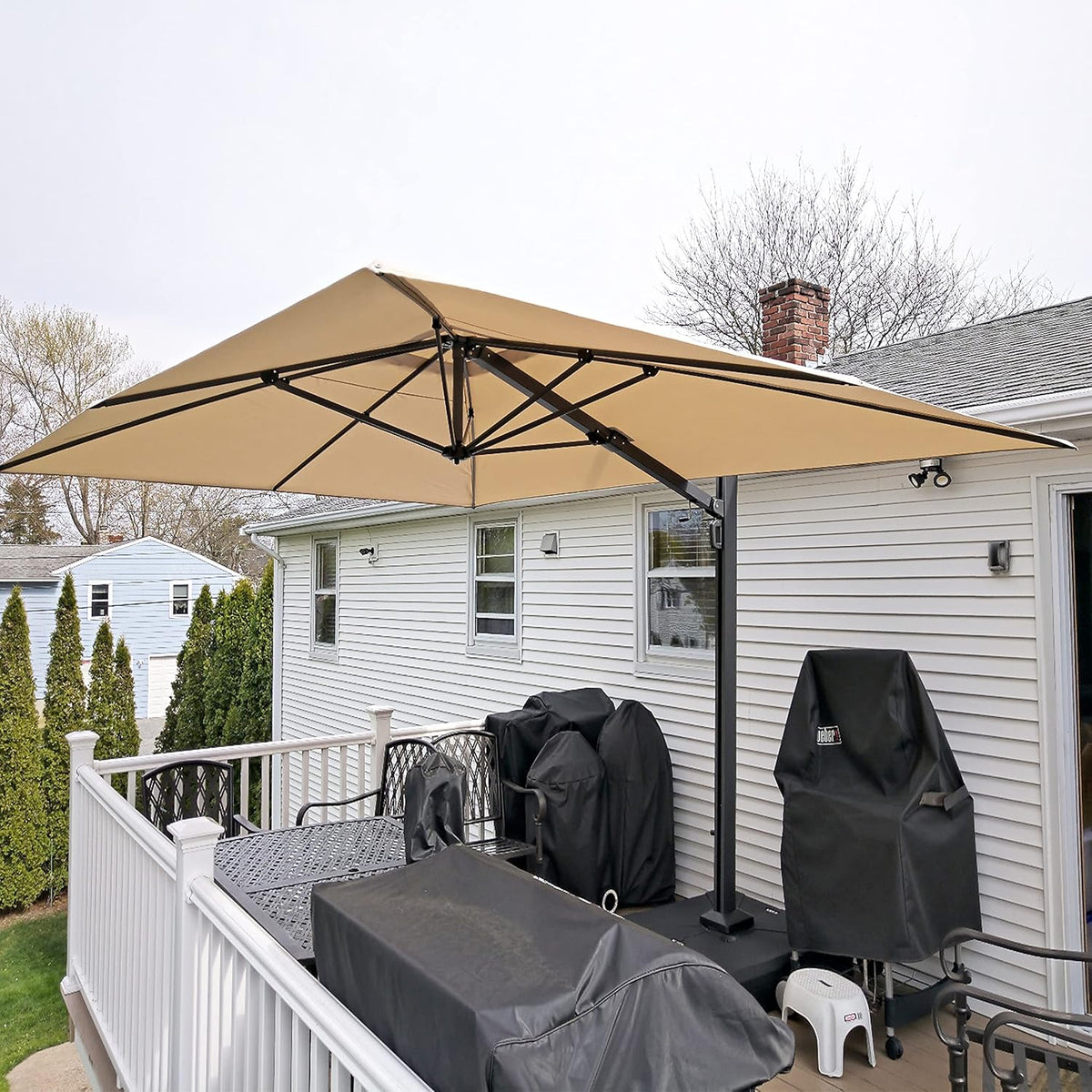 10 FT Square Aluminum Cantilever Patio Umbrella C3908