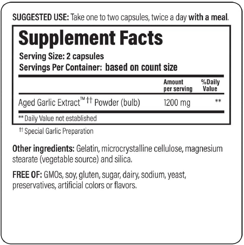 Aged Garlic Extract Cardiovascular Capsules J919697
