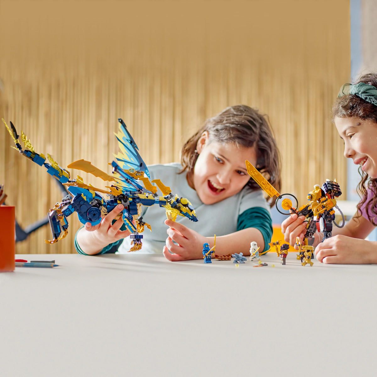 LEGO Building Toy Set with Dragon, Mech, Ninja Flyer and 6 Minifigures X143987