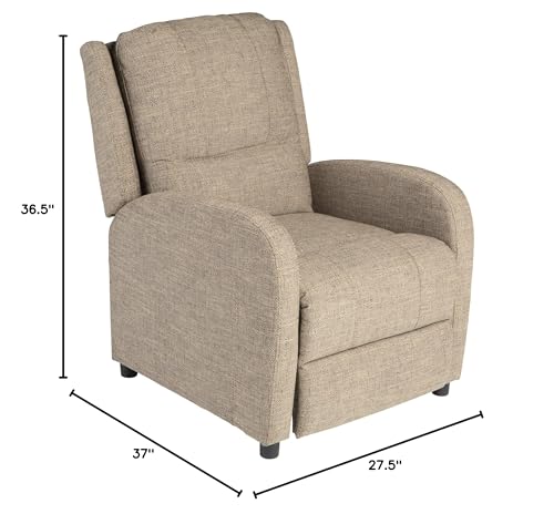 Pushback Recliner, 27.5" W x 37" D x 36.5" H, PolyHyde Upholstery B9359