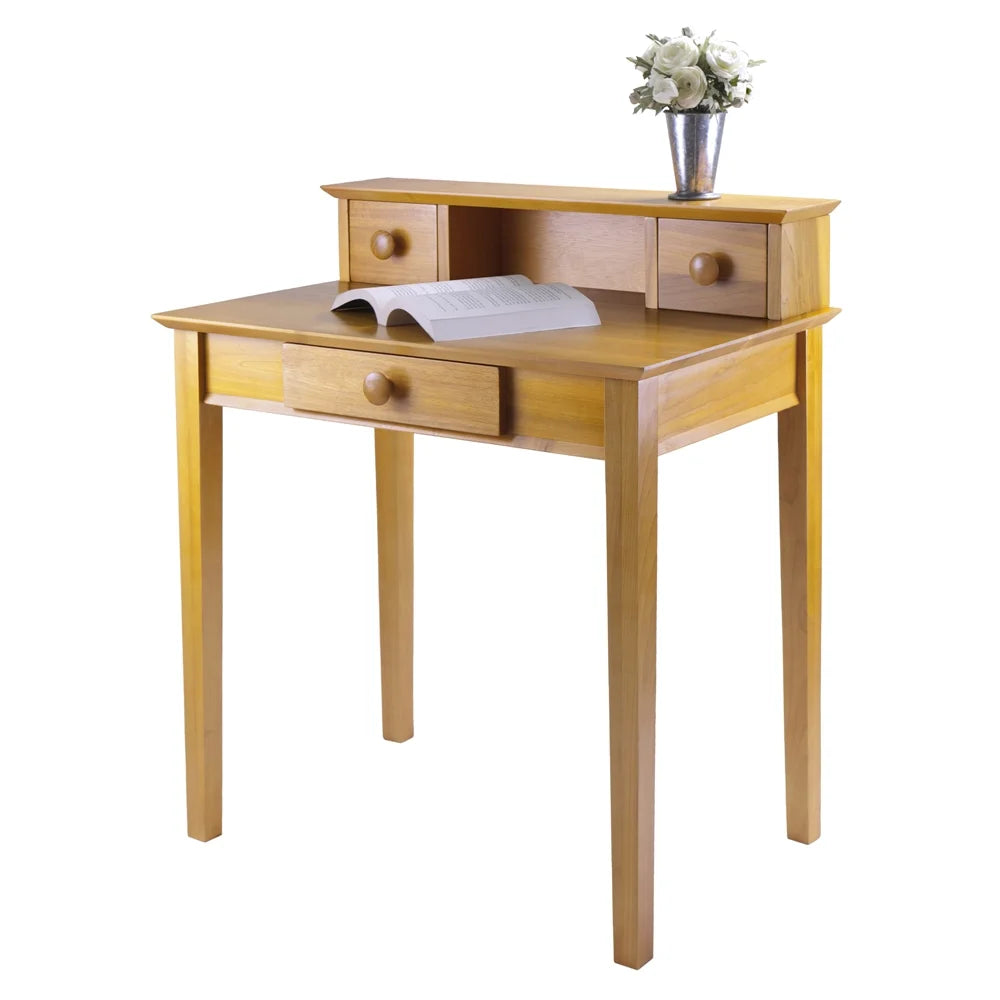 Home Office Desk & Hutch Honey Pine I7507