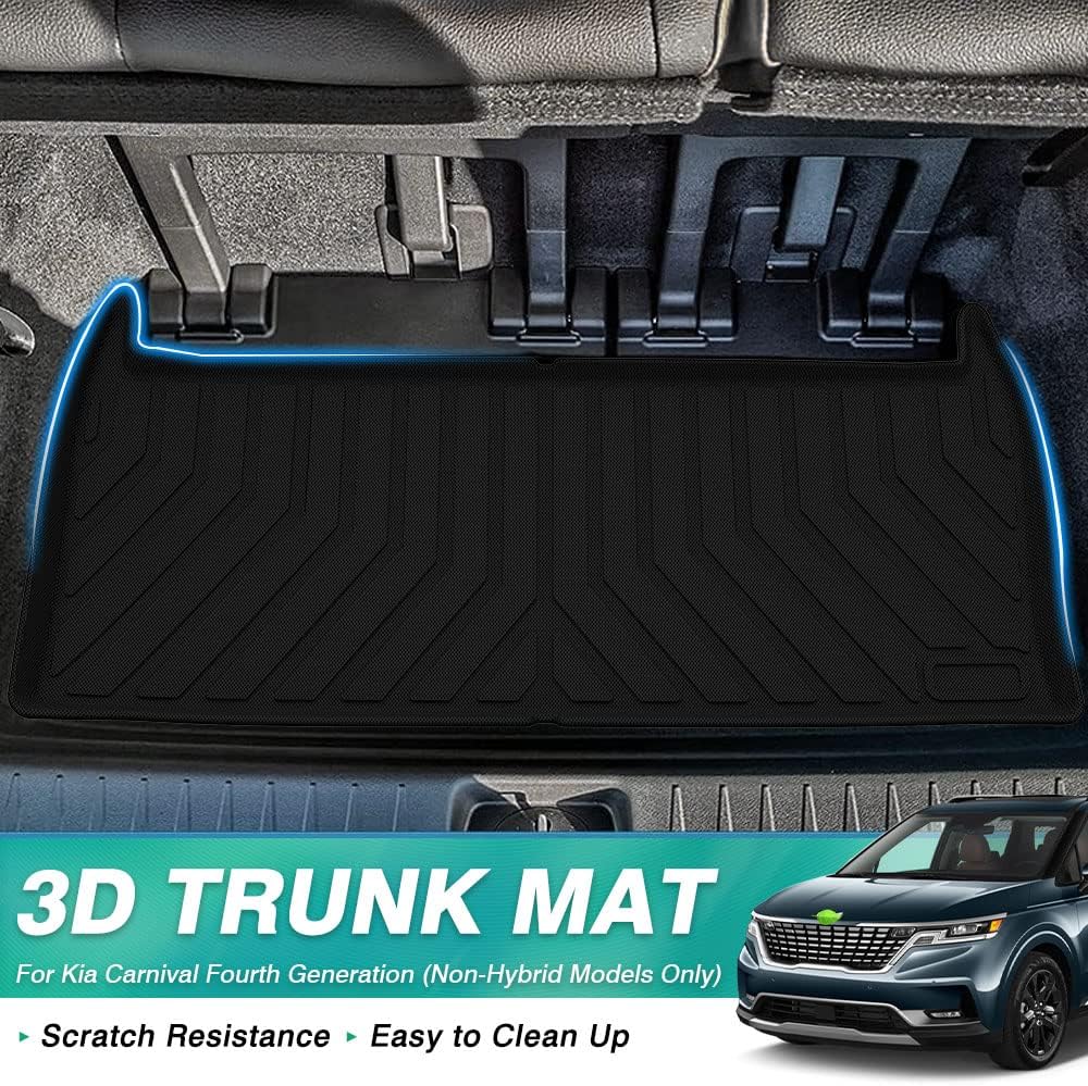 Cargo Liner for 2022 Kia Carnival Behind The 3rd Row Trunk Liner All Weather Rear Cargo Trunk Floor Mat Pack of 2 H166723