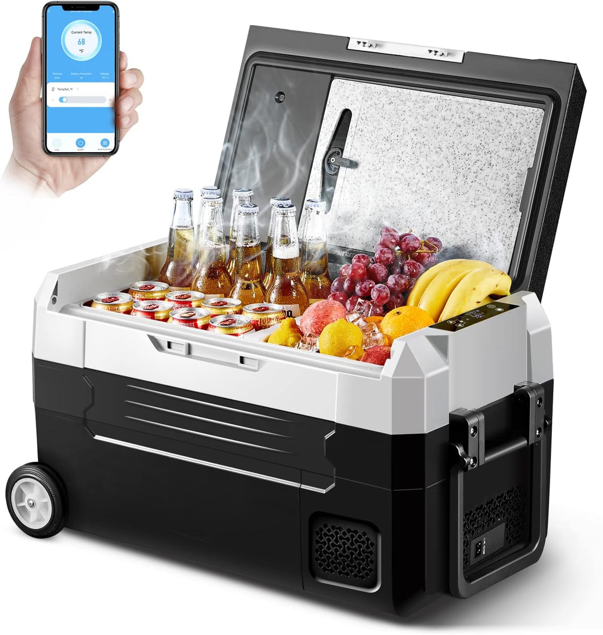 Portable Car Refrigerator 12 Volt 59 Quart Dual Zone Compressor Cooler E14575