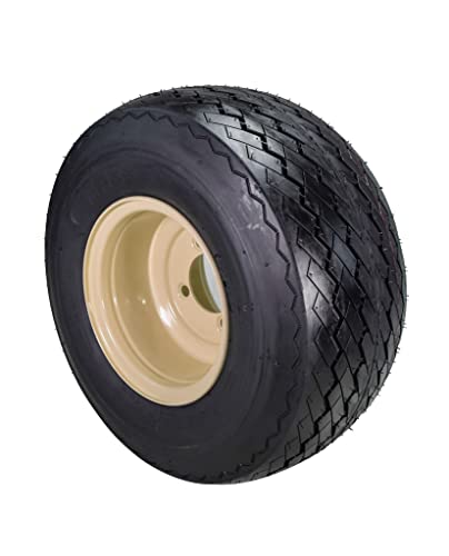 Set of 4 18x8.5-8 Beige Golf Cart Wheels and Tires Combo C432