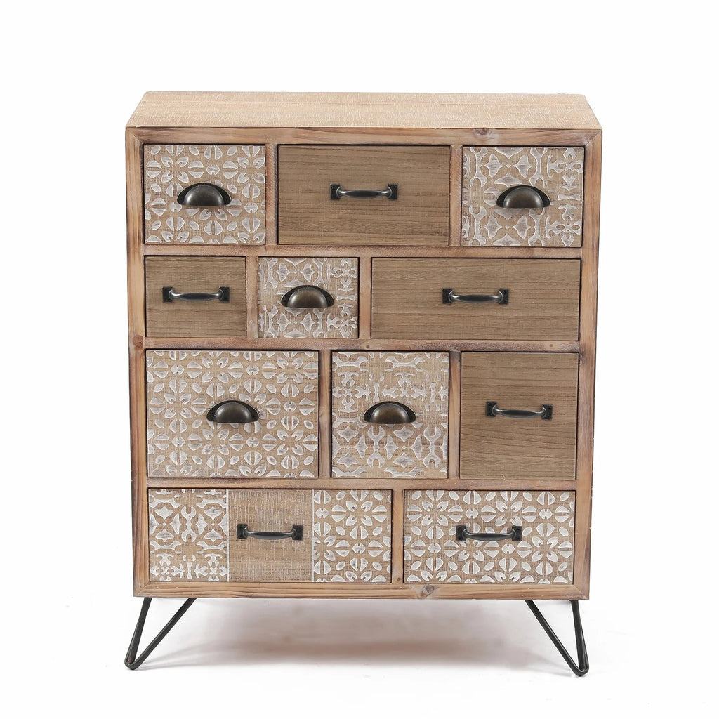 Natural Wood 11-Drawer Apothecary Chest W334696