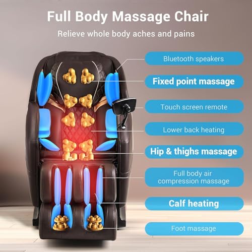 14 Massage Points Full Body Zero Gravity Shiatsu Recliner T522898