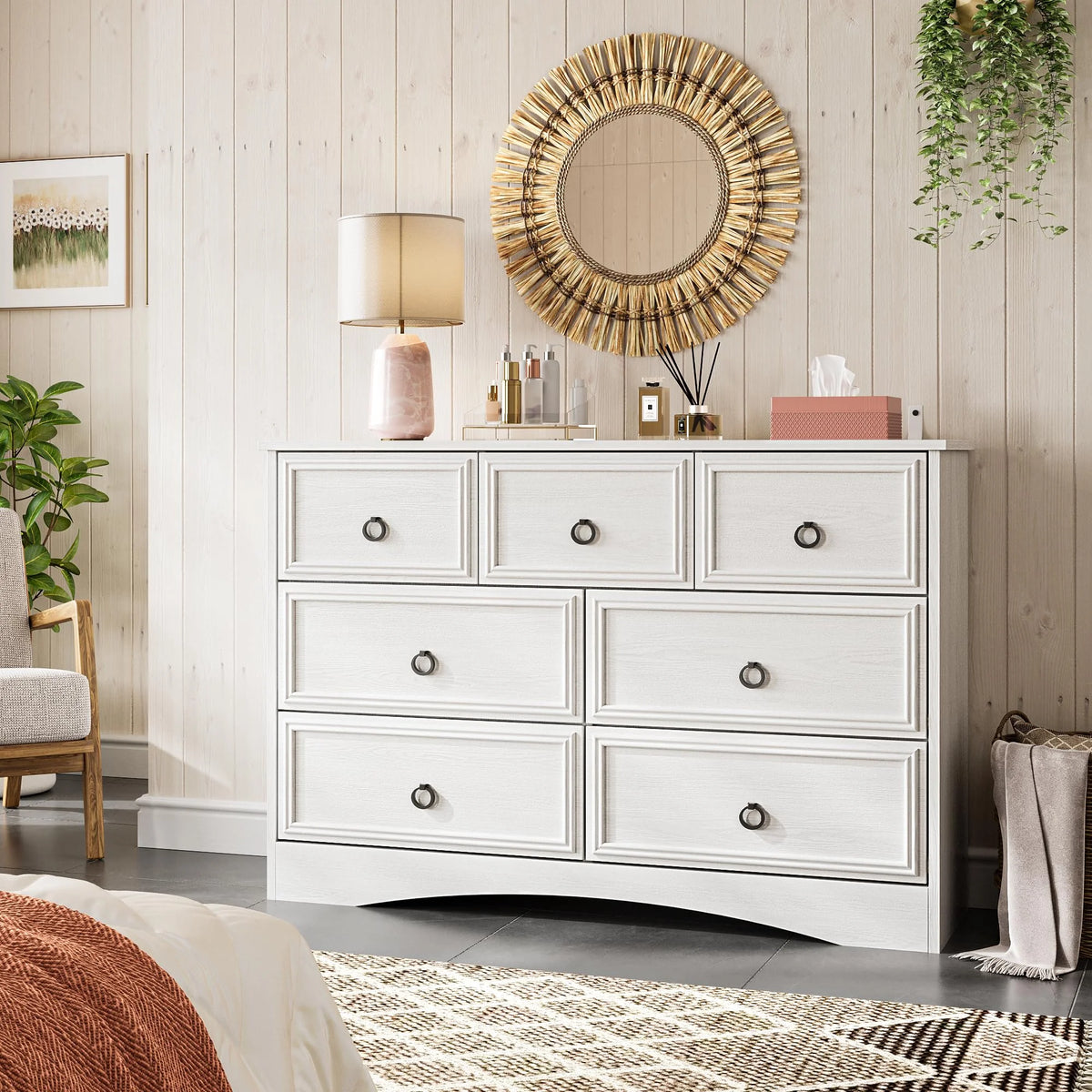 Gray 7 Drawer Wood Dresser F538104
