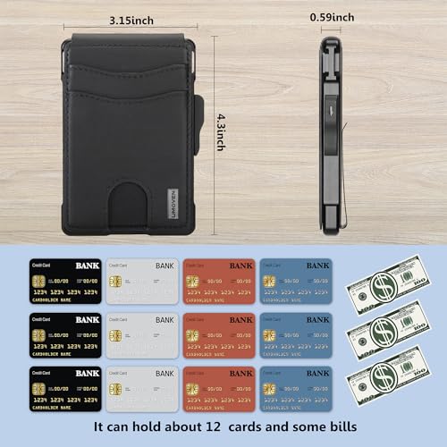 Slim Leather Bifold Wallet with Money Clip M98274